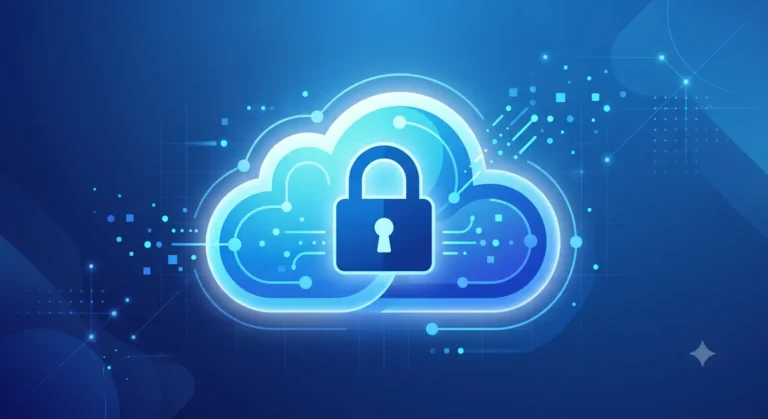simple abstract image to indicate secure cloud storage