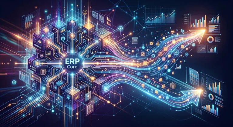 abstract image to illustrate data being extracted from an ERP