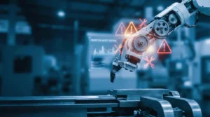 Predictive maintenance ai prediction abstract on robot arm
