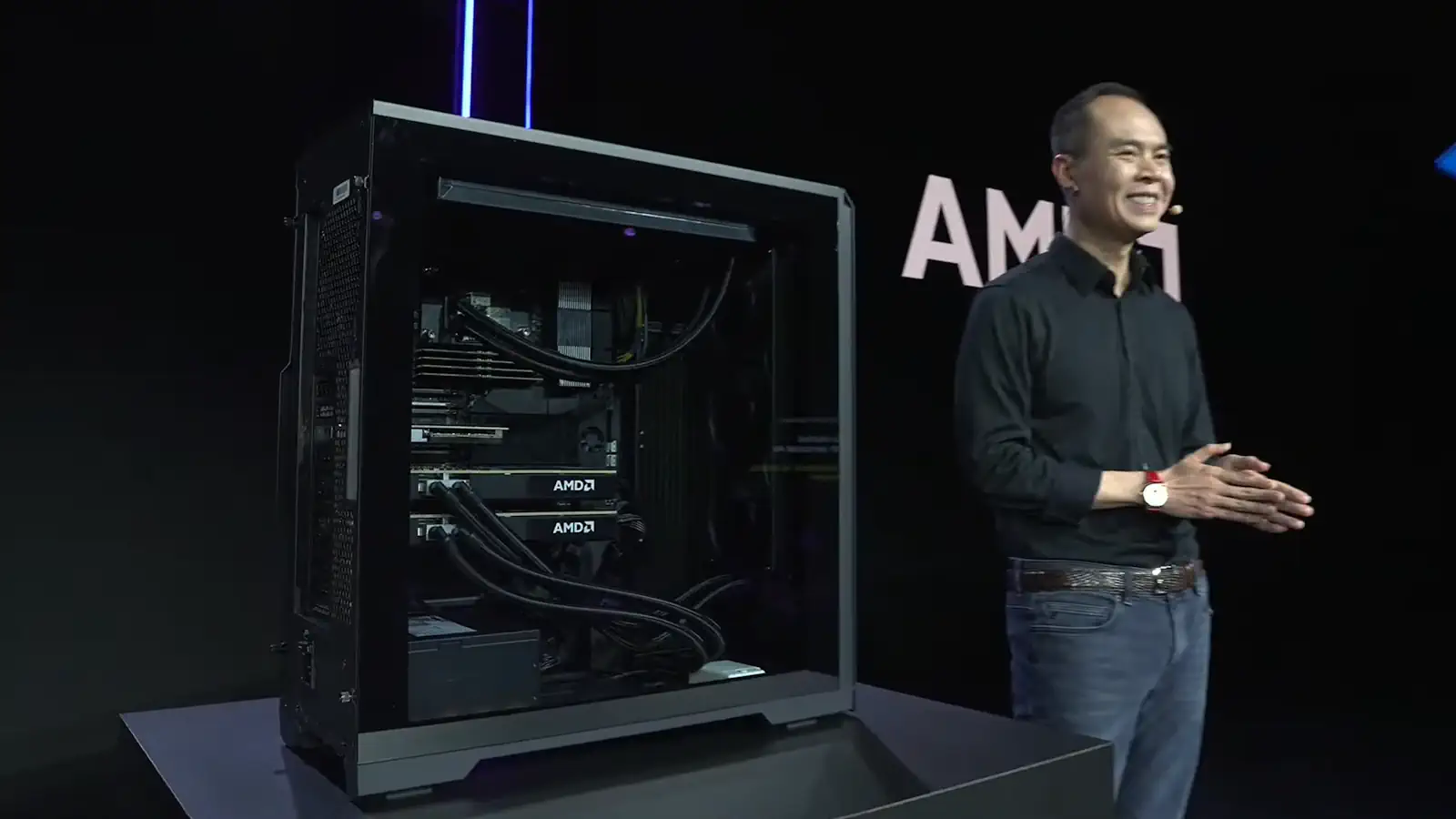 AMD's Jack Hyunh introduces the Halo Threadripper Station to the world