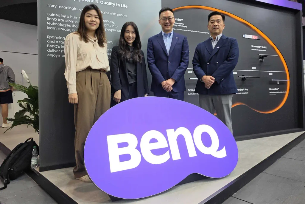 Regina Huang, BenQ's Business Product Marketing Manager, with Yvonne Liu, Jay Wu and Ming Hsu at IFA 2026
