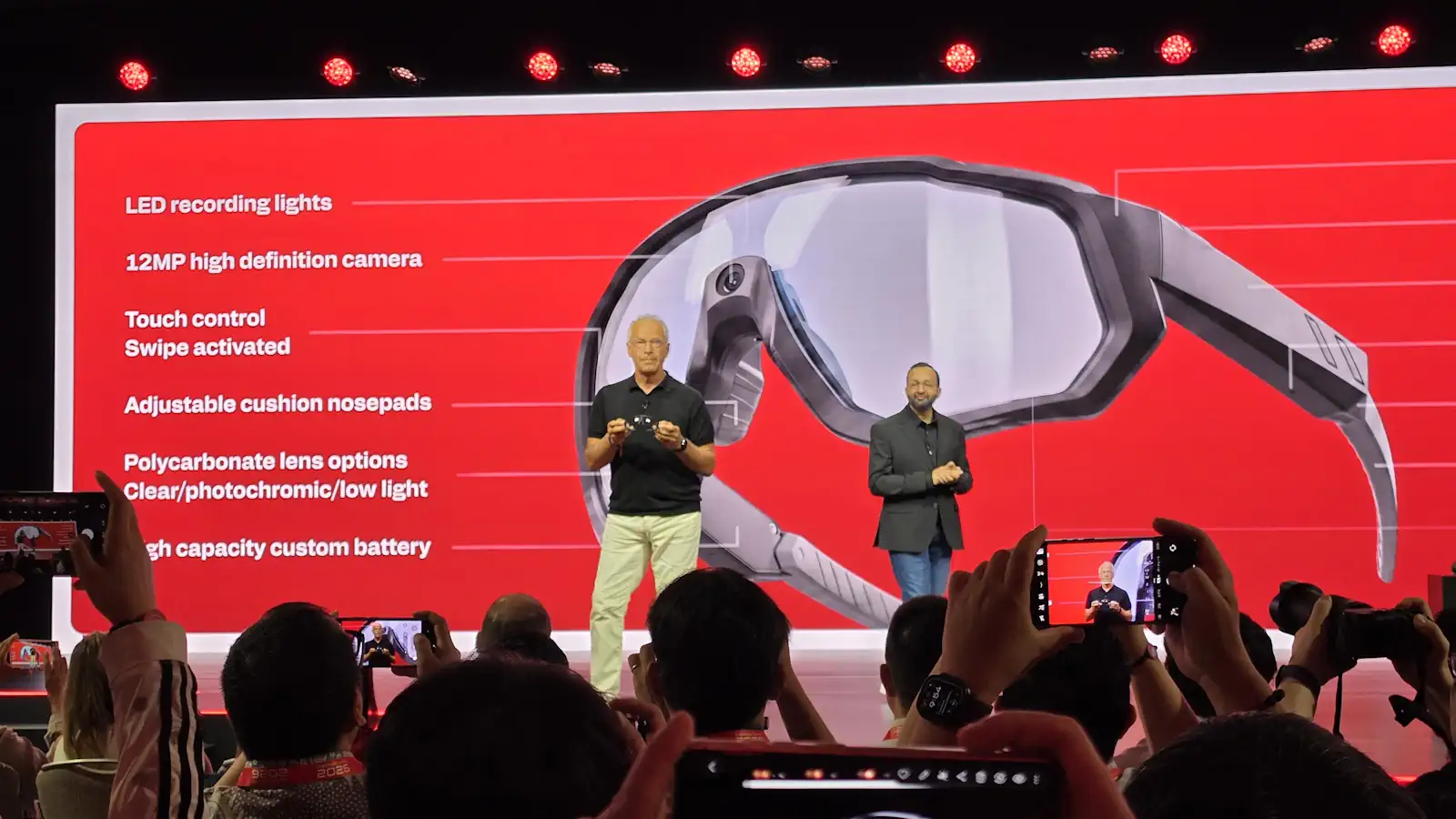Robin Totterman, Founder and Executive Chairman of InSpecs, on-stage at Snapdragon Summit 2026 with the new glasses (image: TechFinitive)