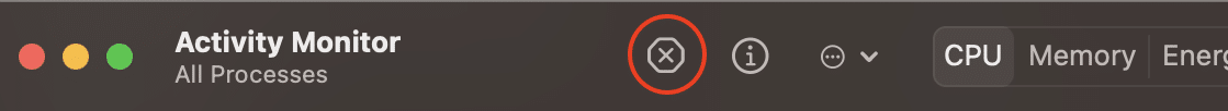 Activity Monitor Quit a Process