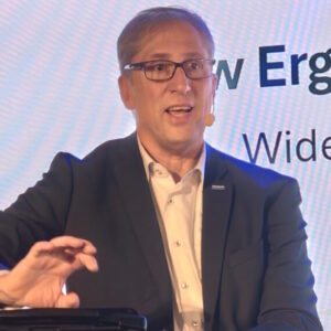 Dirk Weigelt, Senior Product and Solutions Manager at Panasonic Toughbook, claimed on-stage that "we have made an ergonomic leap in rugged computing".