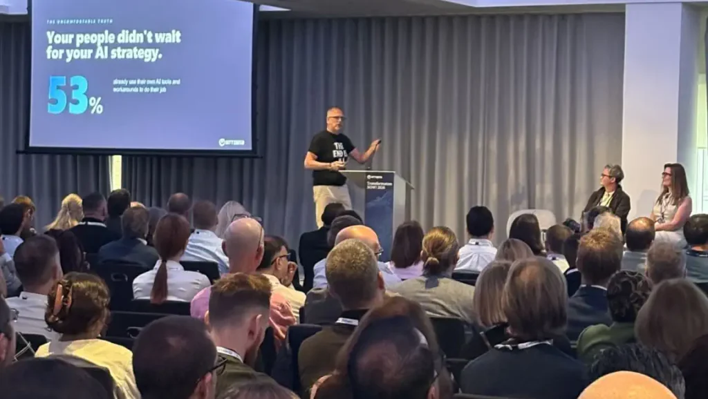 Chris Gabriel at Transformation NOW! during his sessions "The AI Strategy You Didn't Know You Had"